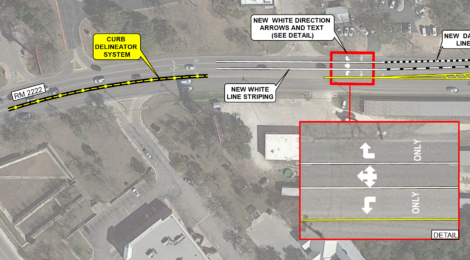 July 23rd: TXDOT planning re-striping of RM2222 near RM620